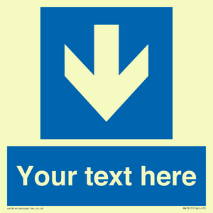 Custom Directional signage blue down arrow 